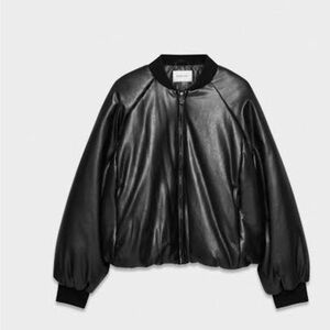 Aritzia Black Leather billboardw Jacket